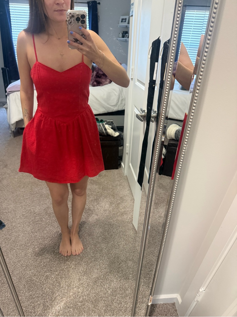 Abercrombie & Fitch Red Spaghetti Strap Dress